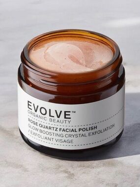 EVOLVE ORGANIC BEAUTY ROSE QUARTZ FACIAL POLISH (NEW IN BOX) - Exfoliating Mask